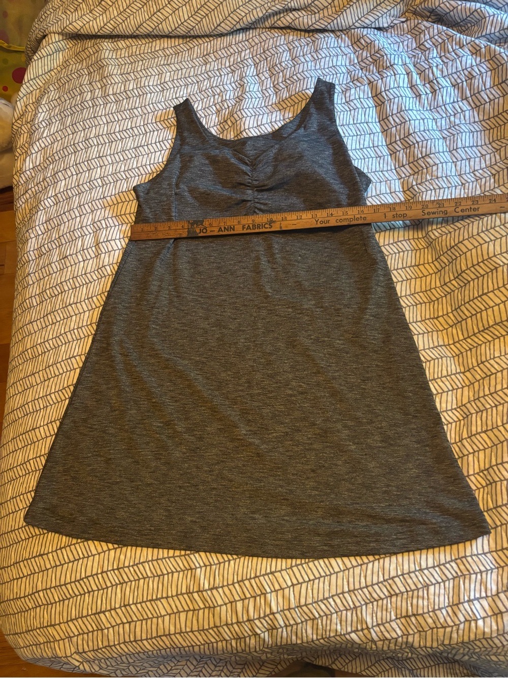 Kuhl active tank dress built in bra cami sport dress grey heather charcoal